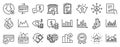 Set of Finance icons, such as Line graph, Coins, Decreasing graph. Vector