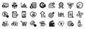 Set of Finance icons, such as Loyalty points, Survey checklist, World statistics. Vector