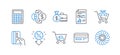 Set of Finance icons, such as Salary, Calculator, Bitcoin exchange. Vector