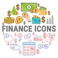 Set of Finance icons Vector Royalty Free Stock Photo