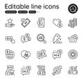 Set of Finance outline icons. Contains icons as Donation, Accounting and New elements. For website, application. Vector