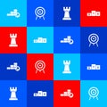 Set Financial growth, Target, Chess and Business podium icon. Vector Royalty Free Stock Photo
