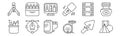 Set of 12 fine arts icons. outline thin line icons such as d modeling, drum, , film, graphic de, pencils