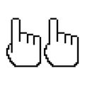 Set of finger pixel icon, web cursor click mouse symbol, computer pointer vector illustration Royalty Free Stock Photo