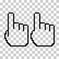 Set of finger pixel icon, web cursor click mouse symbol, computer pointer vector illustration Royalty Free Stock Photo