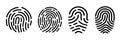 Set fingerprint scanning icon sign. Fingerprint scanning icon sign Ã¢â¬â vector Royalty Free Stock Photo