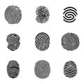 Set of fingerprints, vector illustration isolated on white background