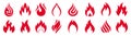 Set of fire. Different flames. Icon illustration for design - vector Royalty Free Stock Photo