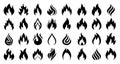 Set of fire. Different flames. Icon illustration for design - vector Royalty Free Stock Photo