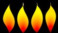 Set of fire elements, yellow and red