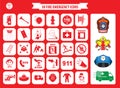 Set of fire emergency icons