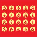 set of fire flame icons. Vector illustration decorative design Royalty Free Stock Photo