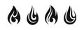 Set of fire flame logos Royalty Free Stock Photo