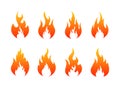 Set of Fire flames icons. Fire silhouette. Vector illustration