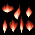 Set of fire flames logo Royalty Free Stock Photo