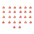 Set fire fonts  logo icon Royalty Free Stock Photo