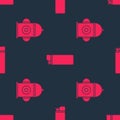 Set Fire hydrant and Lighter on seamless pattern. Vector Royalty Free Stock Photo