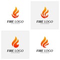 Set of Fire Logo Design Concepts. Flame Logo Template Vector. Icon Symbol Royalty Free Stock Photo