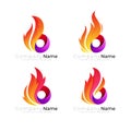 Fire logo with letter B design Royalty Free Stock Photo