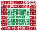 Set of fire safety signs. Collection of warning signs. Fire danger signs. Warning signs Royalty Free Stock Photo