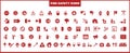 Set of fire safety signs or icons. Set of firefighting icons. Royalty Free Stock Photo