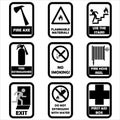 Set of fire warning signs Royalty Free Stock Photo