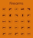 Set of firearms simple icons Royalty Free Stock Photo