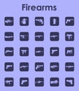 Set of firearms simple icons Royalty Free Stock Photo