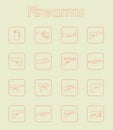 Set of firearms simple icons Royalty Free Stock Photo