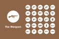 Set of firearms simple icons Royalty Free Stock Photo