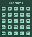 Set of firearms simple icons Royalty Free Stock Photo