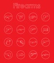 Set of firearms simple icons Royalty Free Stock Photo