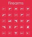 Set of firearms simple icons Royalty Free Stock Photo
