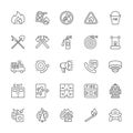 Set of Firefighter Line Icons. Fireman, Evacuation Plan, Hydrant and more.