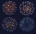 Set of fireworks Royalty Free Stock Photo