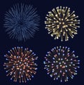 Set of fireworks Royalty Free Stock Photo