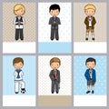 Set of 6 first communion boy cards Royalty Free Stock Photo