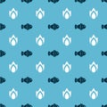 Set Fish and Fire flame on seamless pattern. Vector Royalty Free Stock Photo