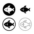 Set of Fish icons or pictogram vector illustration isolated on white background EPS 10 Royalty Free Stock Photo