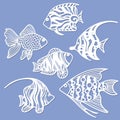 Set Of Fish For Laser Cutting