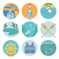 Set of fishing icons Royalty Free Stock Photo