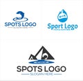 A set of fishing sport mountain logo design Royalty Free Stock Photo
