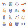 Set of fitness flat icons