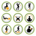 Set of Fitness Pictogram Buttons