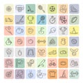 Set of Fitness and Sport doodle icons for web and mobile.