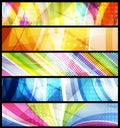 Set of five abstract banners / vector Royalty Free Stock Photo