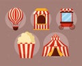 five amusement fair icons