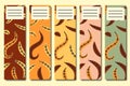 Set of five autumn, fall bookmarks