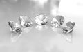 Set of five beautiful round diamonds Royalty Free Stock Photo
