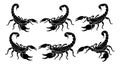 Scorpion Silhouettes Collection Royalty Free Stock Photo